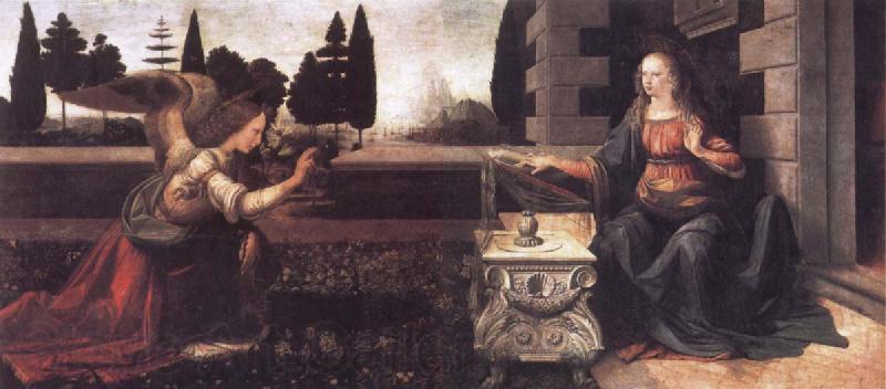 Leonardo  Da Vinci The Annunciation Spain oil painting art